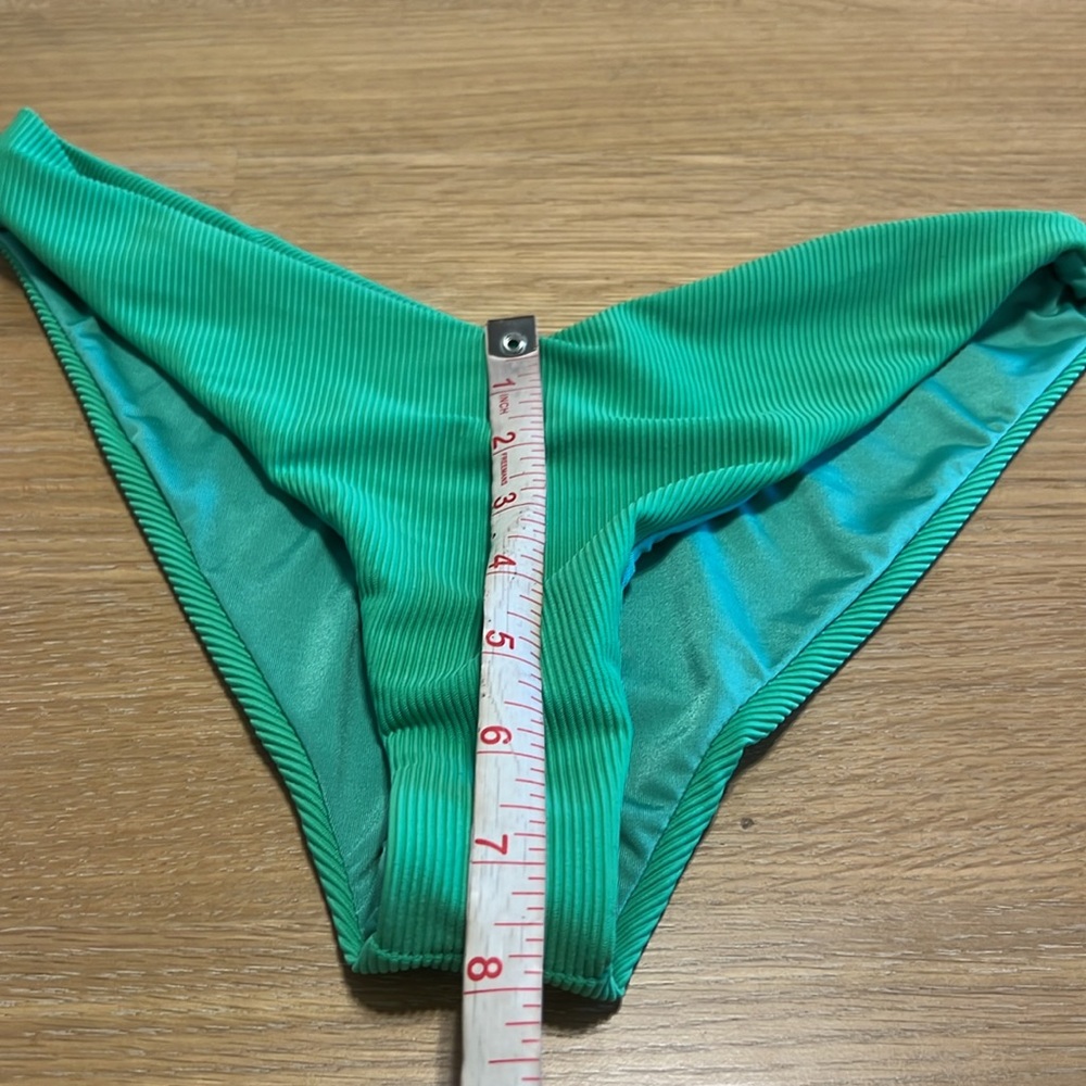 Beach Riot Green Ribbed Bikini Bottom - Picture 3 of 5